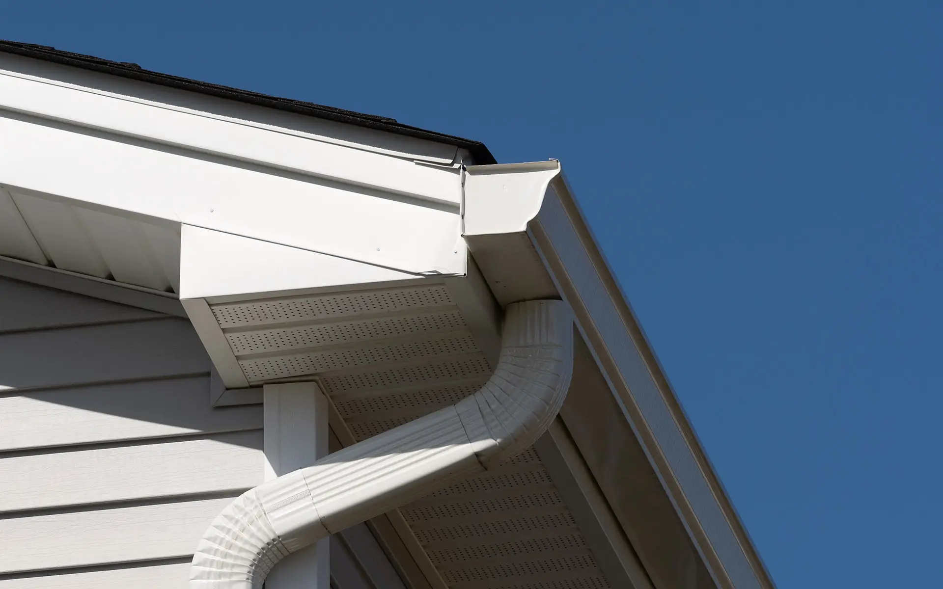 Rain gutter of roof.